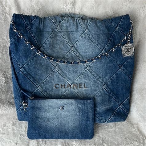 chanel denim 22 bag